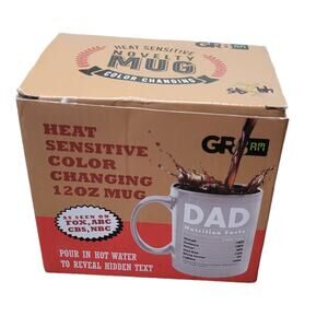 Dad Nutrition Facts Heat Sensitive Color Changing Mug 12 oz Funny Father's Day